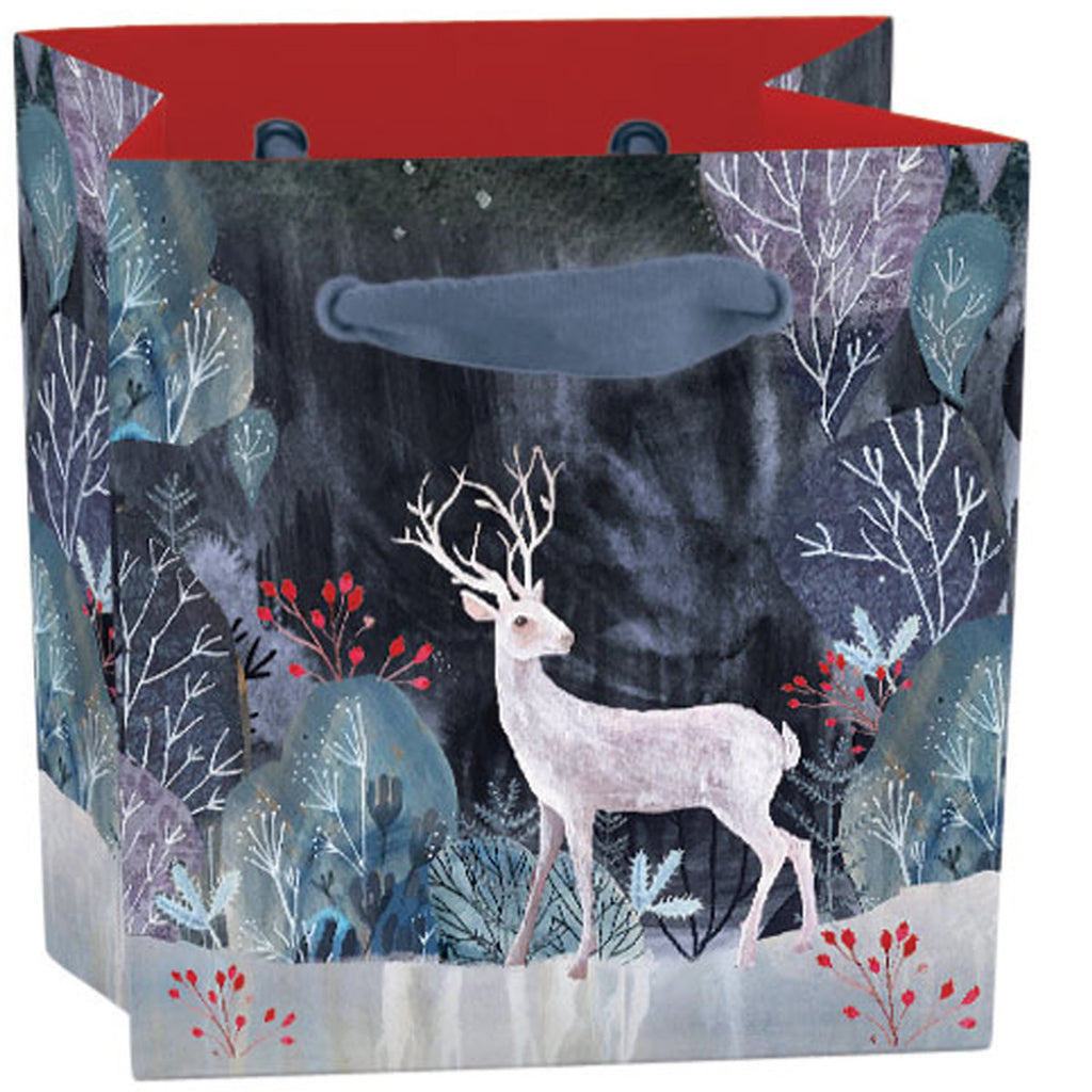 Roger la Borde Silver Stag Mini Gift Bag featuring artwork by Kendra Binney