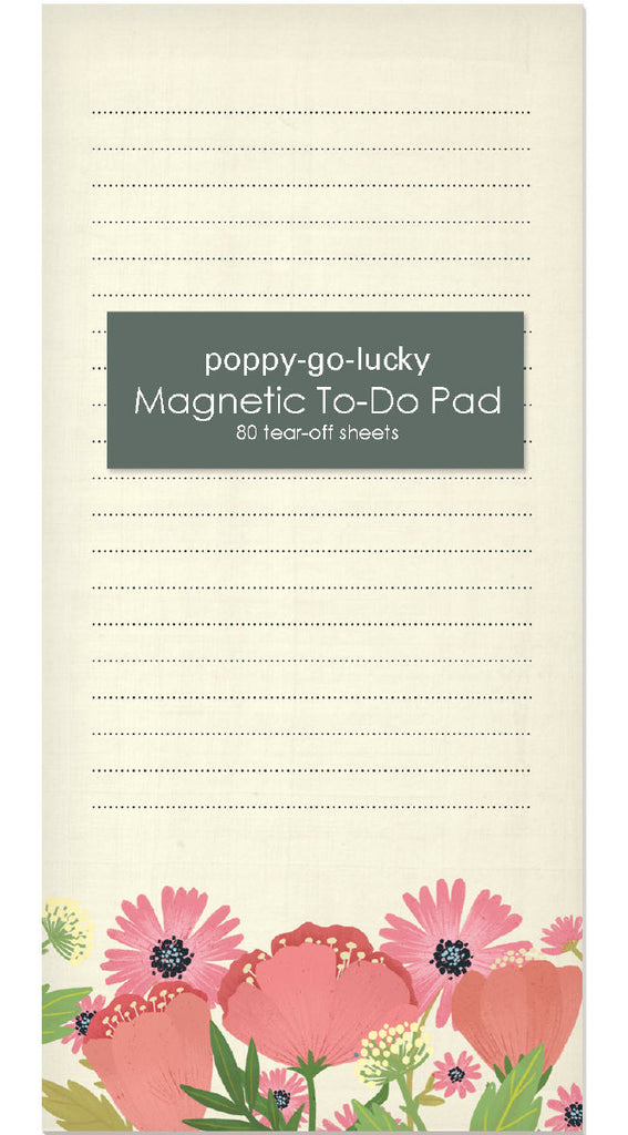 Roger la Borde Poppy go Lucky Magnet Notepad featuring artwork by Antoana Oreski
