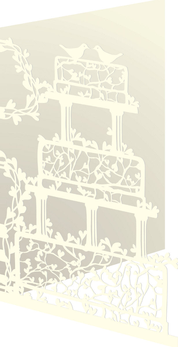 Roger la Borde Wedding Heart Vine Lasercut Card featuring artwork by Roger la Borde