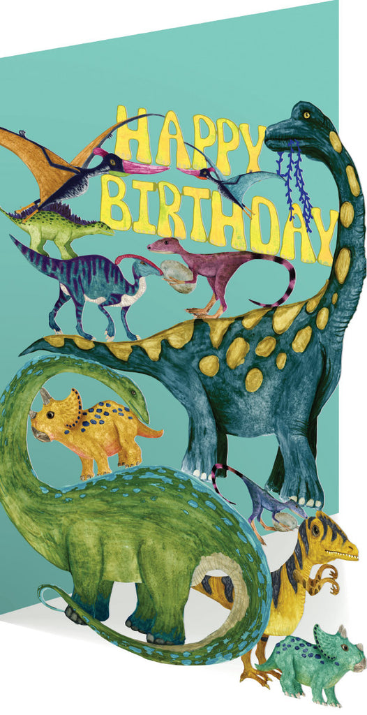 Roger la Borde Dino Mighty Lasercut Greeting Card featuring artwork by Katherine Quinn