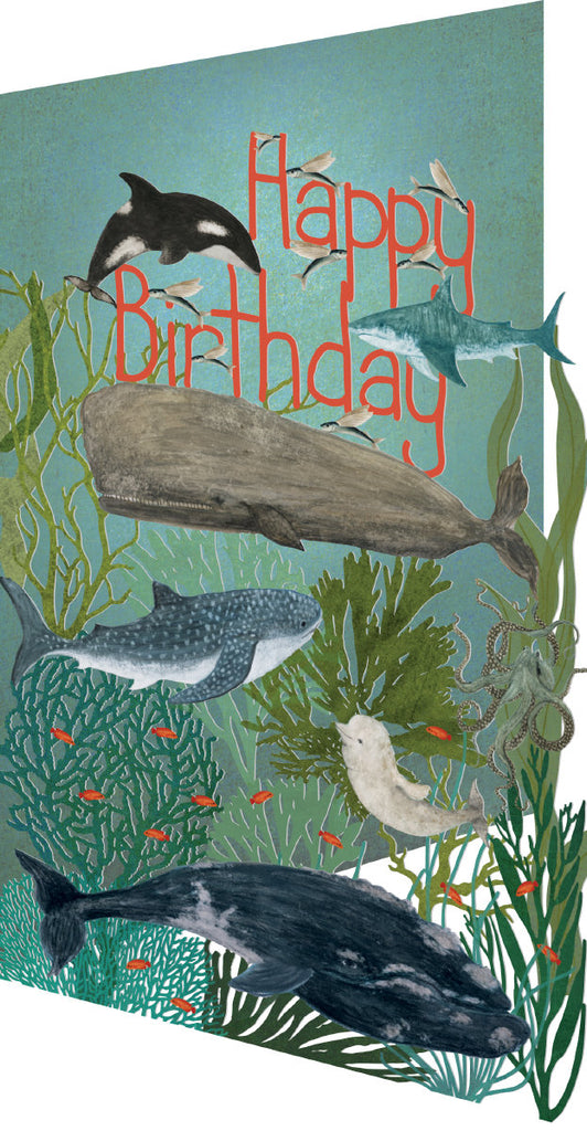 Roger la Borde Whale Song Lasercut Greeting Card featuring artwork by Katherine Quinn