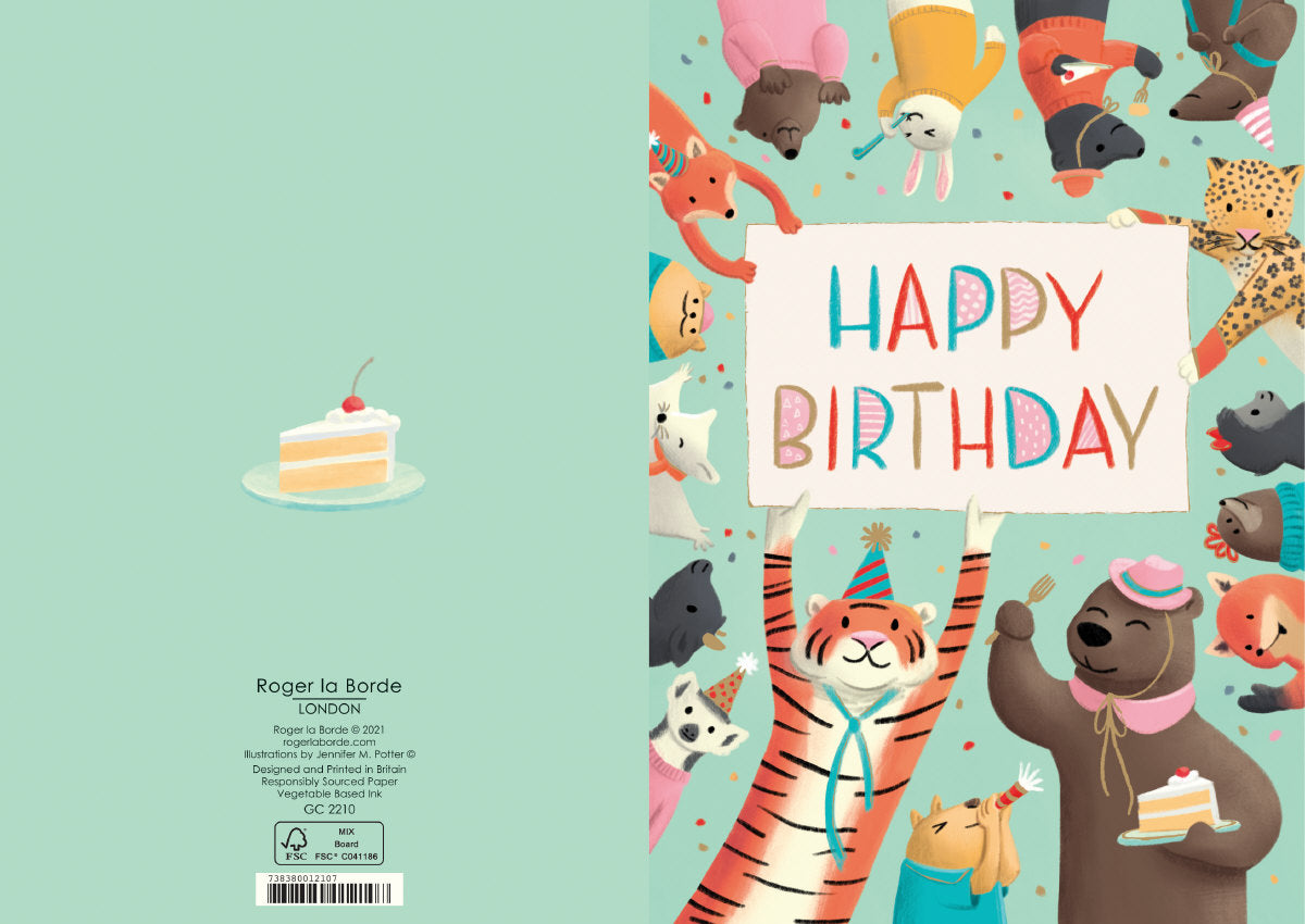 Roger la Borde Menagerie Greeting Card featuring artwork by Jennifer M Potter