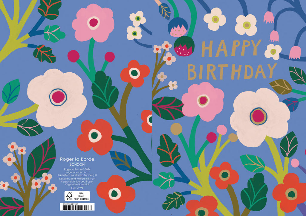 Roger la Borde Butterfly Garden Greeting Card featuring artwork by Monika Forsberg