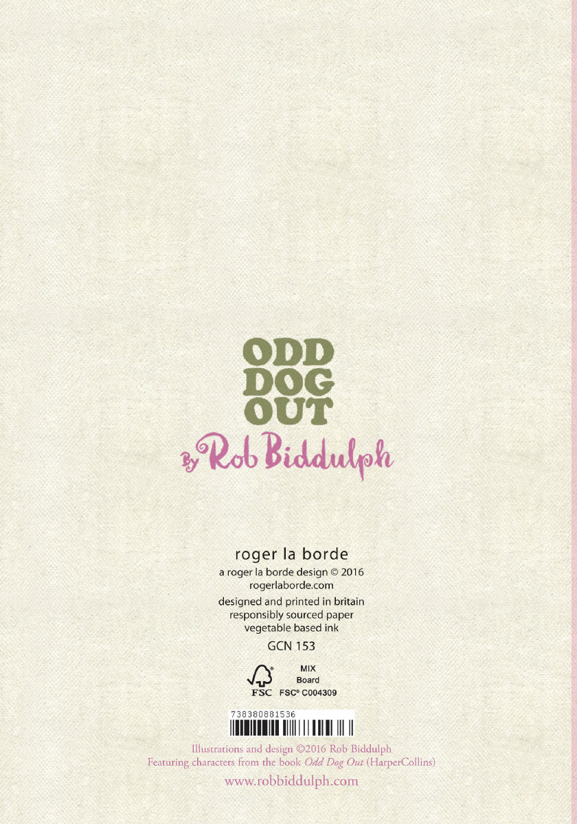 Roger la Borde Odd Dog Out Petite Card featuring artwork by Rob Biddulph