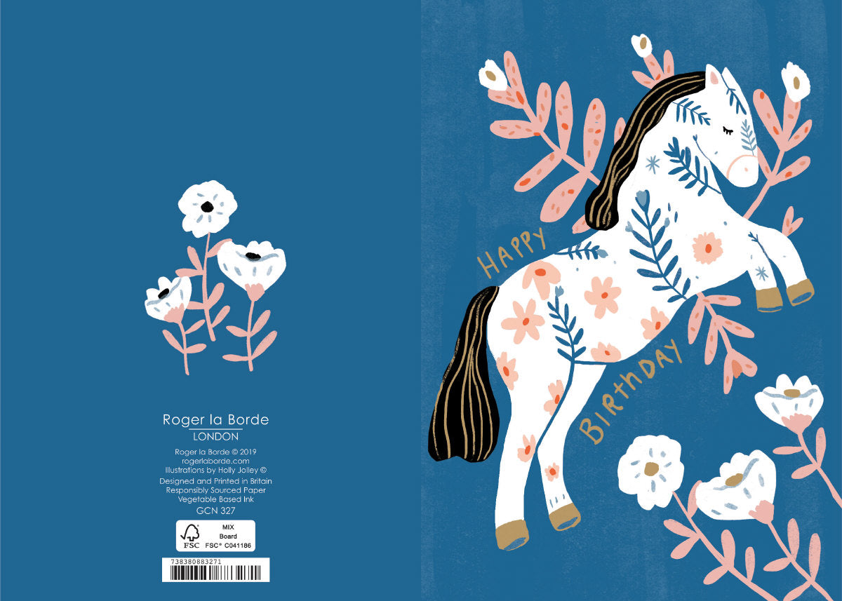 Roger la Borde Porcelain Horse Petite Card featuring artwork by Holly Jolley