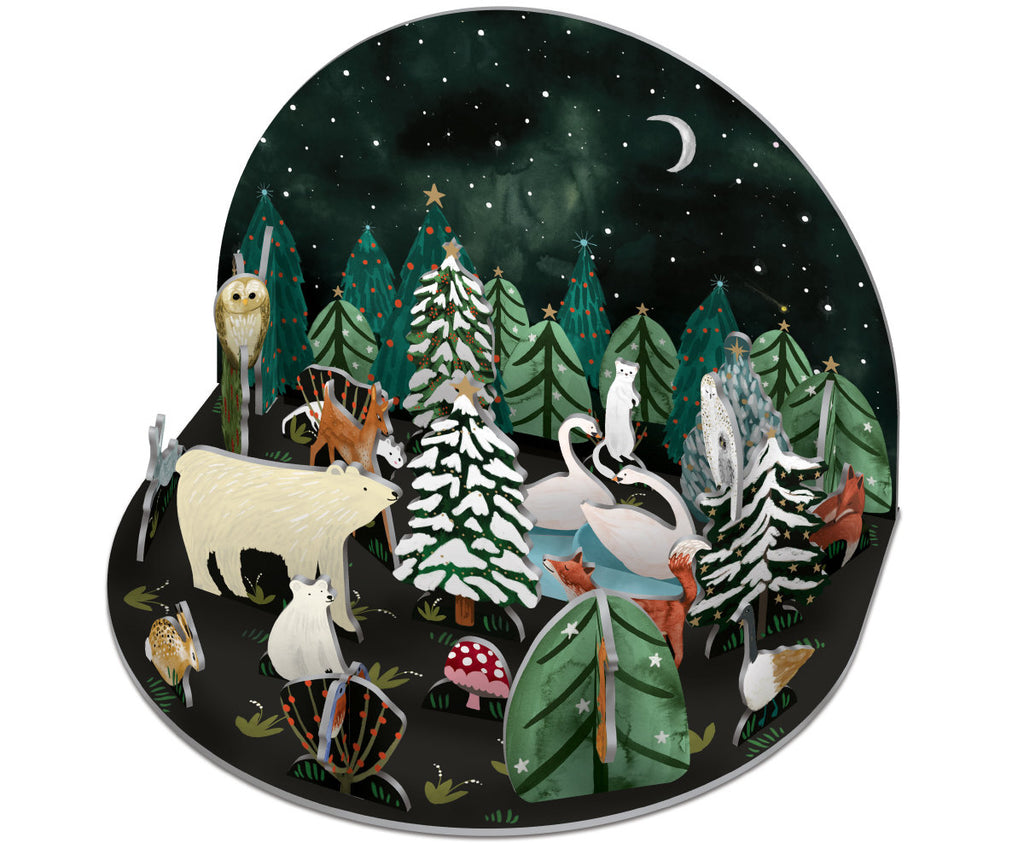 Roger la Borde Northern Lights Pop & Slot 3D Advent Calendar featuring artwork by Katie Vernon