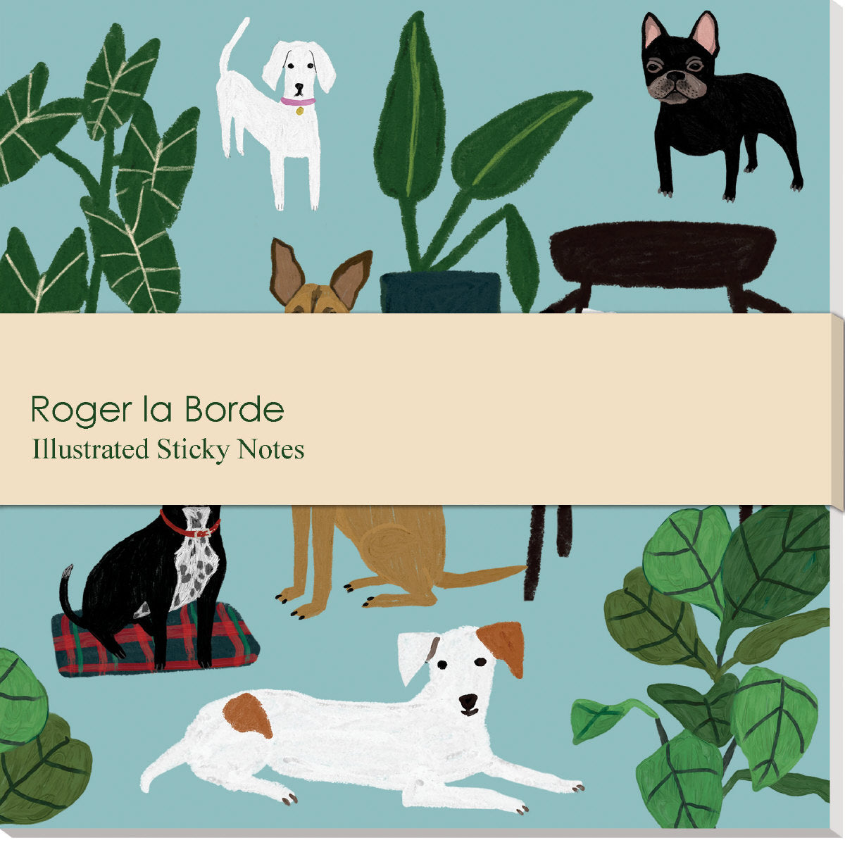 Roger la Borde Cat and Dog Palais Sticky Notepad featuring artwork by Anne Bentley