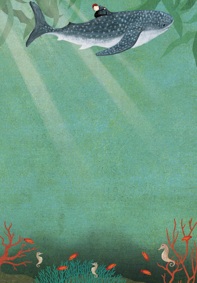 Roger la Borde Whale Song Writing Paper Set featuring artwork by Katherine Quinn