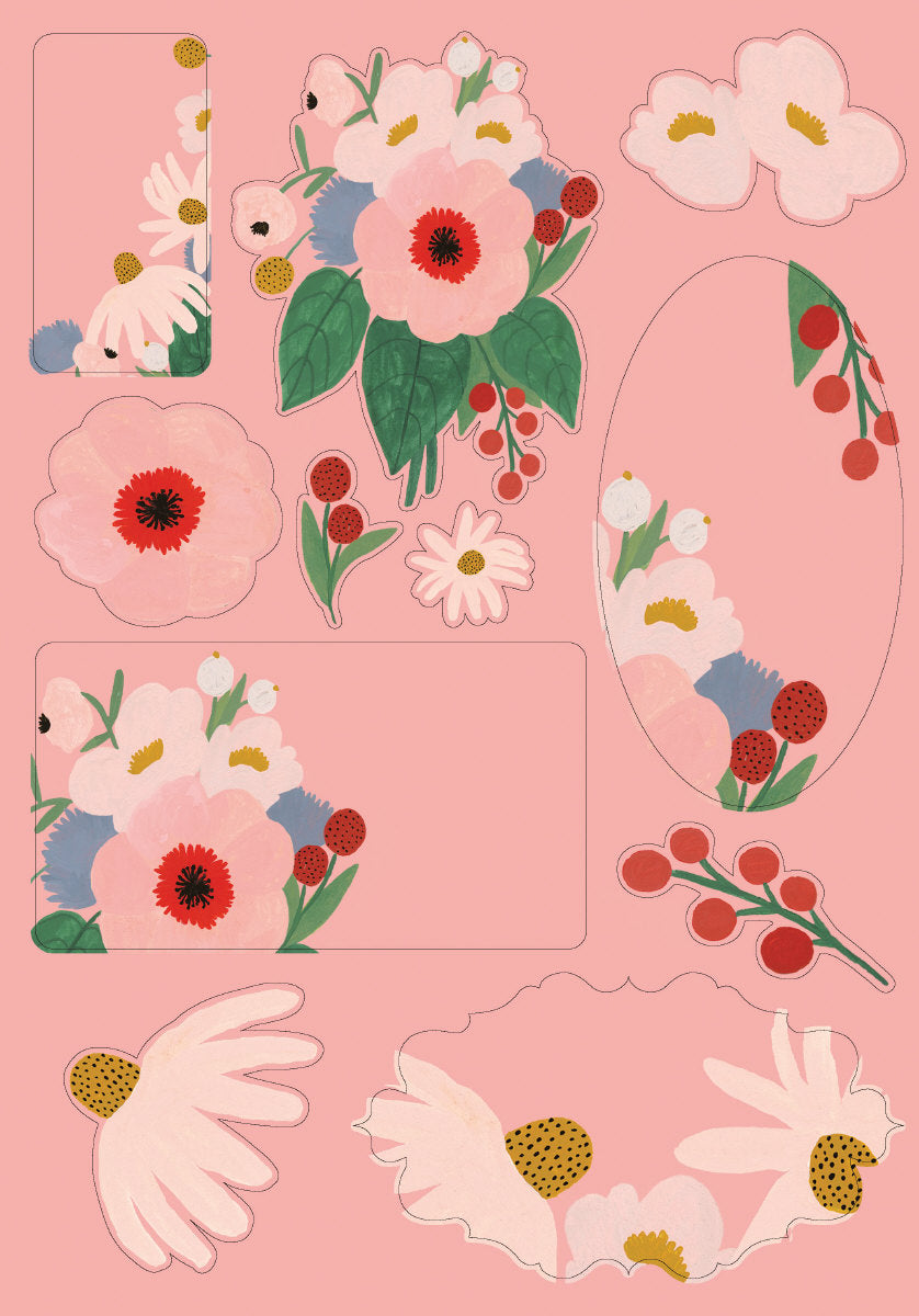 Roger la Borde Big Pink Writing Paper Set featuring artwork by Kate Pugsley