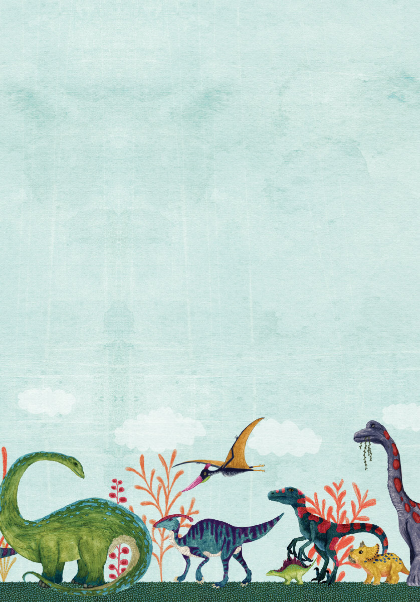 Roger la Borde Dino Mighty Writing Paper Set featuring artwork by Katherine Quinn