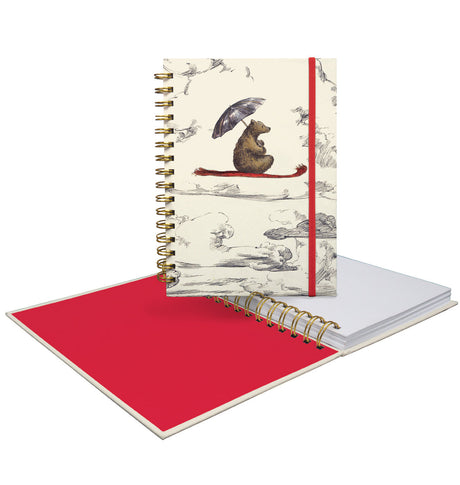 Roger la Borde Flying Bear A5 Blank Wiro Notebook featuring artwork by Elise Hurst