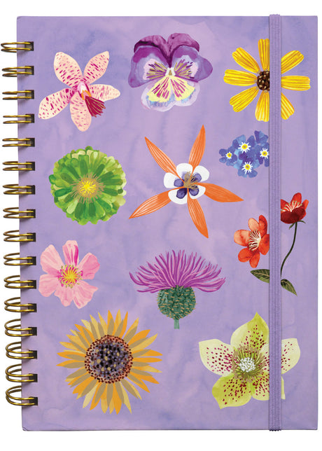 Roger la Borde Floral Supernova A5 Blank Wiro Notebook featuring artwork by Katie Vernon