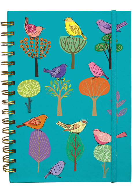 Roger la Borde Modern Birds A5 Blank Wiro Notebook featuring artwork by Repeat Repeat