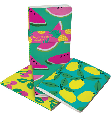 Roger la Borde Cute Fruit A6 Softback Notebook Set featuring artwork by Anne Bentley