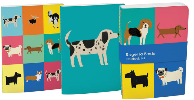 Roger la Borde Prize Pooches A6 Softback Notebook Set featuring artwork by Anne Bentley