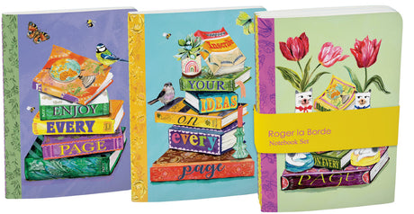 Roger la Borde Bookstack A6 Softback Notebook Set featuring artwork by Fay Ford