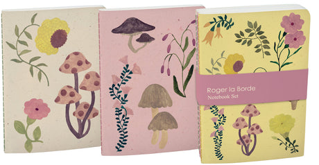 Roger la Borde Flora and Fungi A6 Softback Notebook Set featuring artwork by Karolina Ciechanska