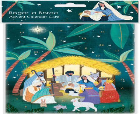 Roger la Borde Away in a Manger Advent Calendar Greeting Card featuring artwork by Antoana Oreski