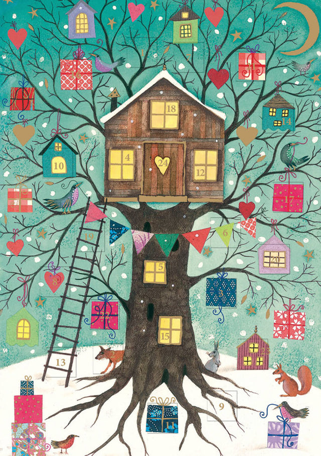 Roger la Borde Christmas Tree Advent Calendar Card featuring artwork by Jane Ray