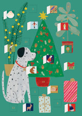 Roger la Borde Chou Chou Chien Advent Calendar Card featuring artwork by Kate Pugsley