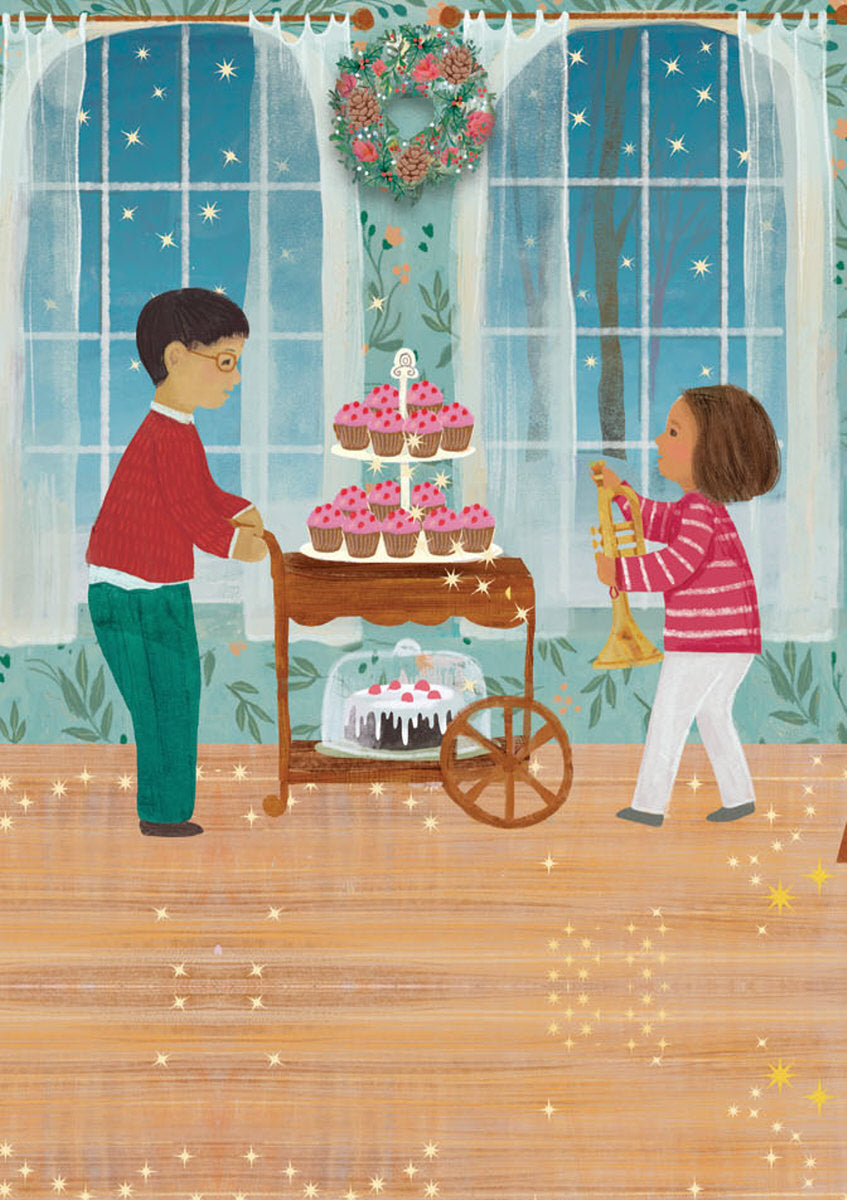 Roger la Borde A Christmas Party Advent Calendar Greeting Card featuring artwork by Kendra Binney