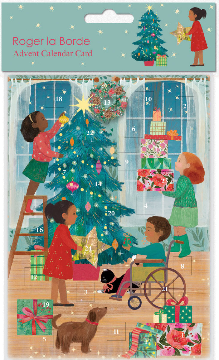 Roger la Borde A Christmas Party Advent Calendar Card featuring artwork by Kendra Binney