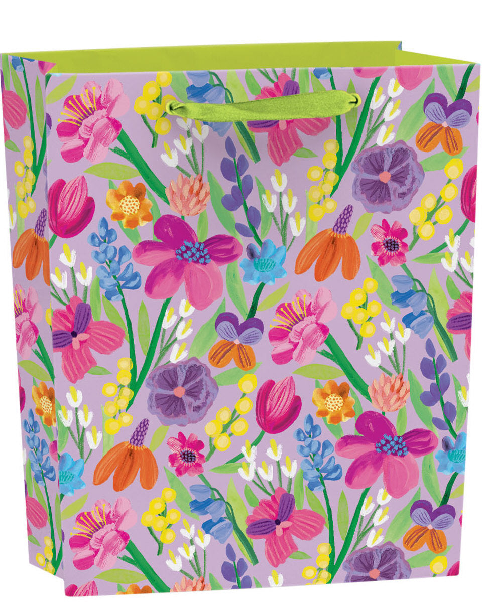 Roger la Borde Floral Supernova Medium Gift Bag featuring artwork by Katie Vernon