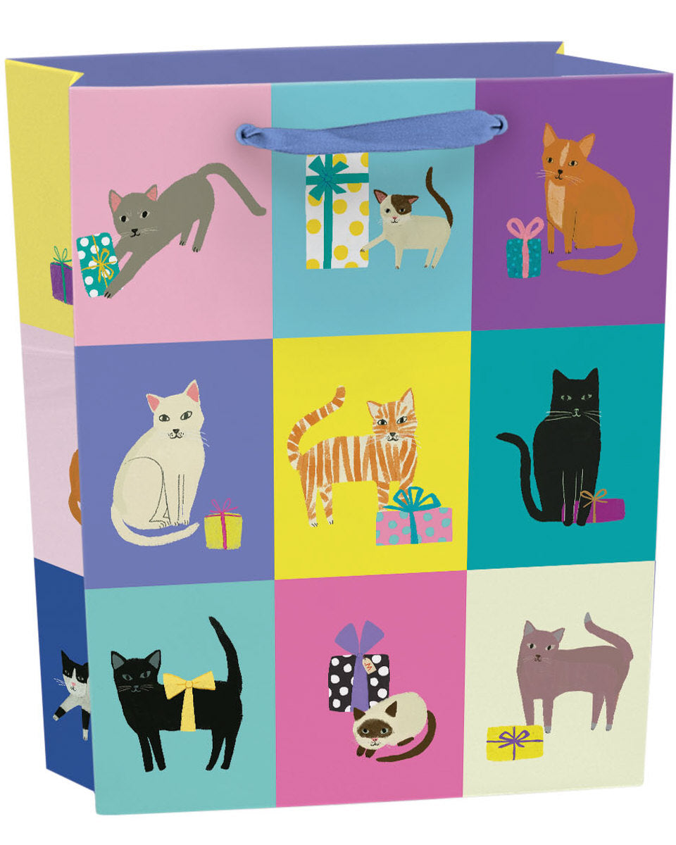 Roger la Borde Cat Etiquette Medium Gift Bag featuring artwork by Anne Bentley