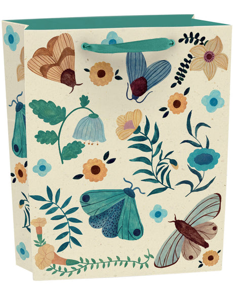 Roger la Borde Flutter and Bloom Medium Gift Bag featuring artwork by Karolina Ciechanska