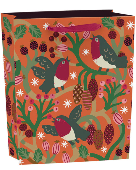 Roger la Borde Christmas Chorus Medium Gift Bag featuring artwork by Monika Forsberg