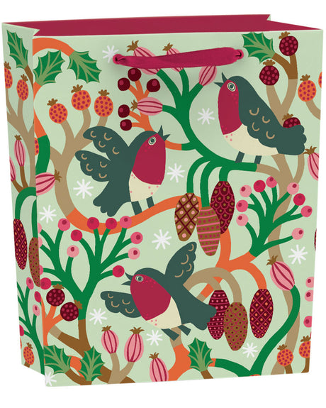 Roger la Borde Christmas Chorus Medium Gift Bag featuring artwork by Monika Forsberg