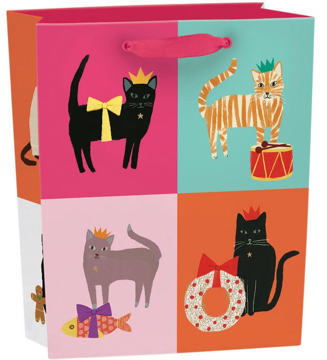 Roger la Borde Cozy Cats Small Gift Bag featuring artwork by Anne Bentley