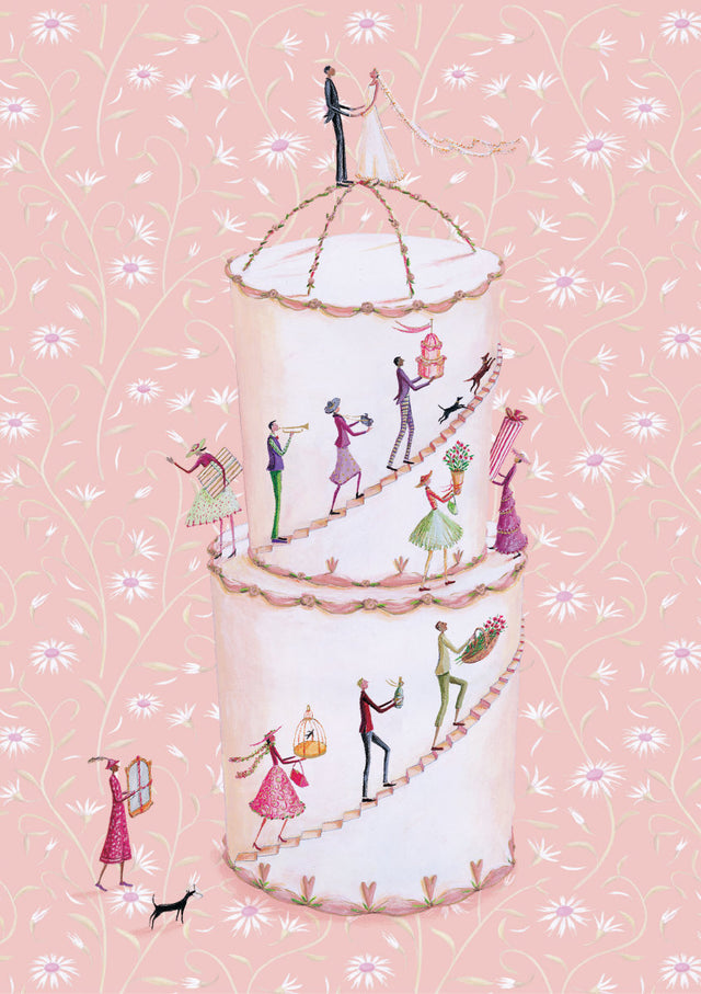 Roger la Borde Wedding Dress Parade Greeting Card featuring artwork by Roger la Borde