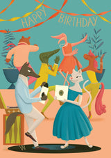 Roger la Borde Menagerie Greeting Card featuring artwork by Jennifer M Potter