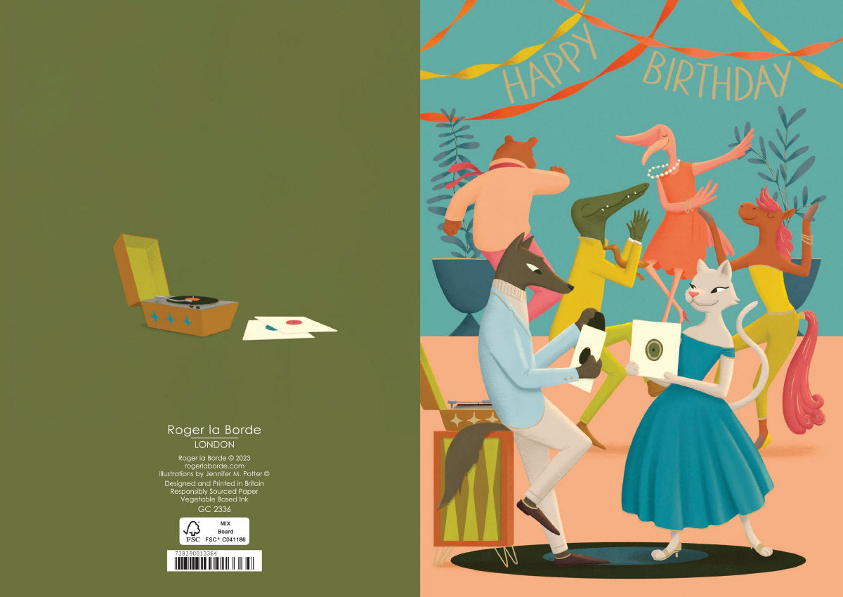 Roger la Borde Menagerie Greeting Card featuring artwork by Jennifer M Potter