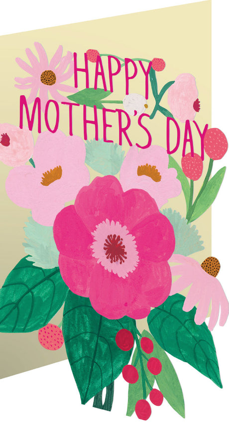 Roger la Borde Big Pink Lasercut Card featuring artwork by Kate Pugsley