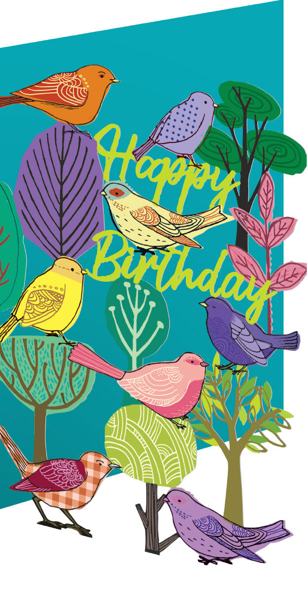 Roger la Borde Modern Birds Lasercut Card featuring artwork by Repeat Repeat