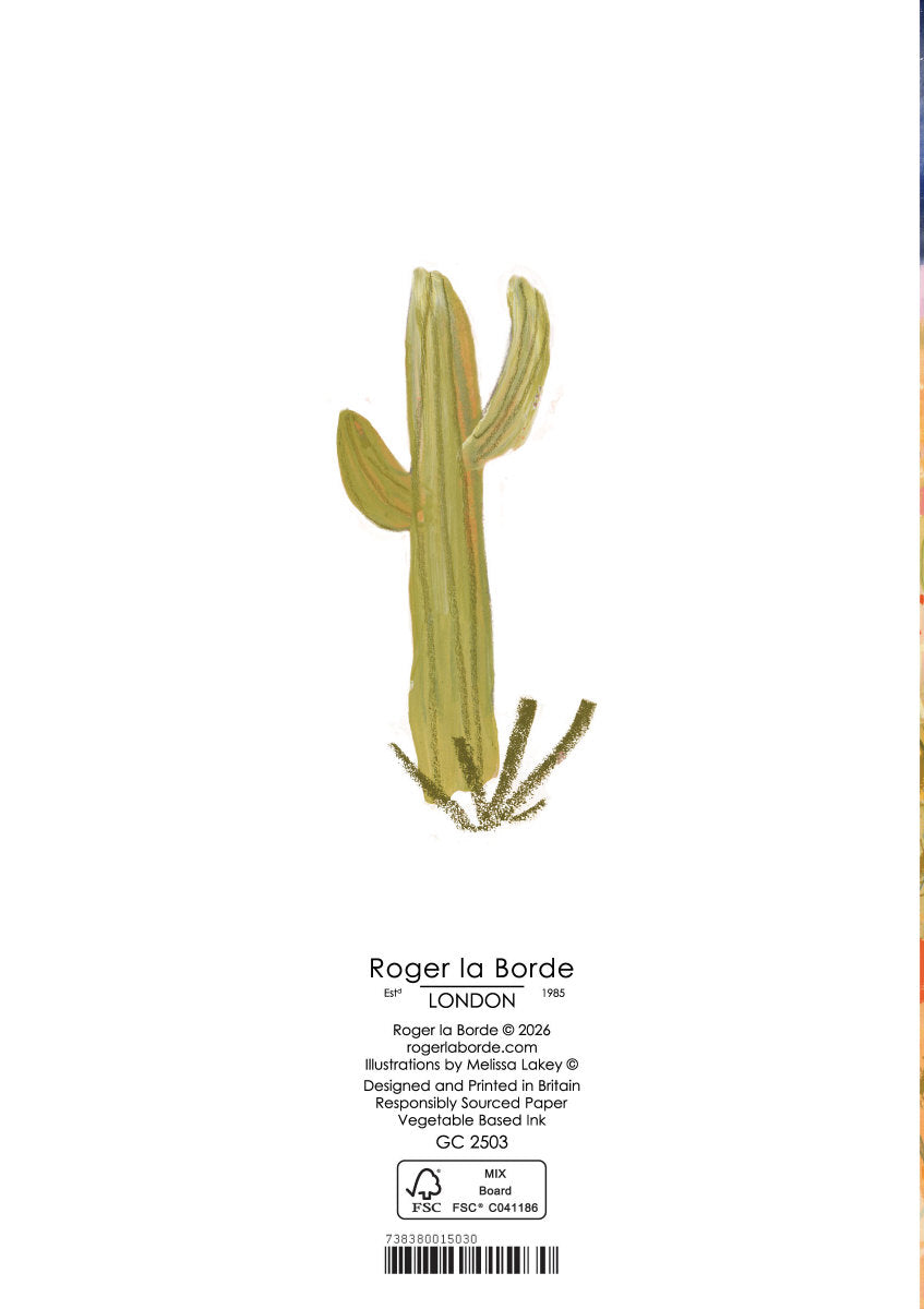 Roger la Borde Desert Moon Greeting Card featuring artwork by Melissa Lakey