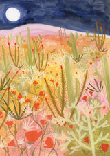 Roger la Borde Desert Moon Greeting Card featuring artwork by Melissa Lakey