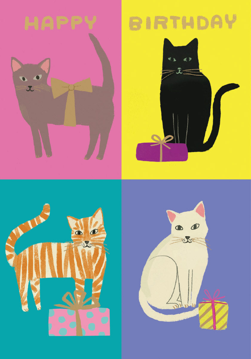 Roger la Borde Cat Checkerboard Petite Card featuring artwork by Anne Bentley