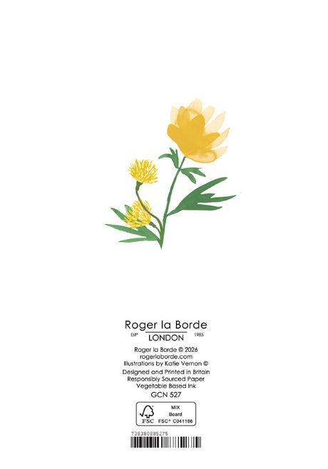 Roger la Borde Floral Supernova Petite Card featuring artwork by Katie Vernon