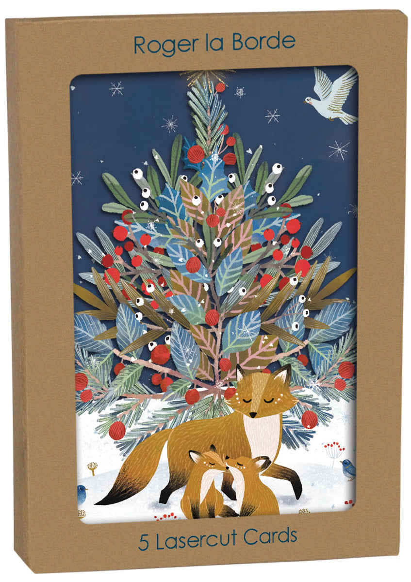 Roger la Borde Paw Prints in the Snow Lasercut Card featuring artwork by Antoana Oreski
