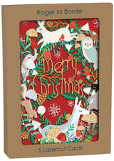 Roger la Borde Animal Wreath Lasercut Card featuring artwork by Antoana Oreski