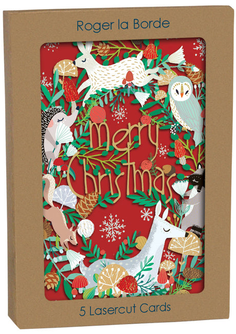 Roger la Borde Animal Wreath Lasercut Card featuring artwork by Antoana Oreski