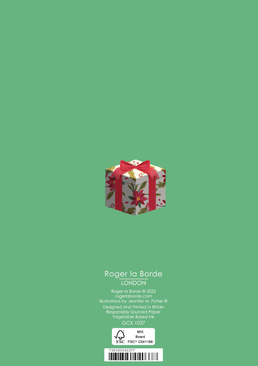 Roger la Borde Animal Crackers Standard Christmas Card featuring artwork by Jennifer M Potter