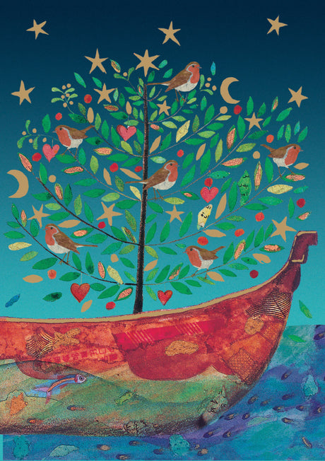 Roger la Borde Christmas Tree Standard Card featuring artwork by Jane Ray
