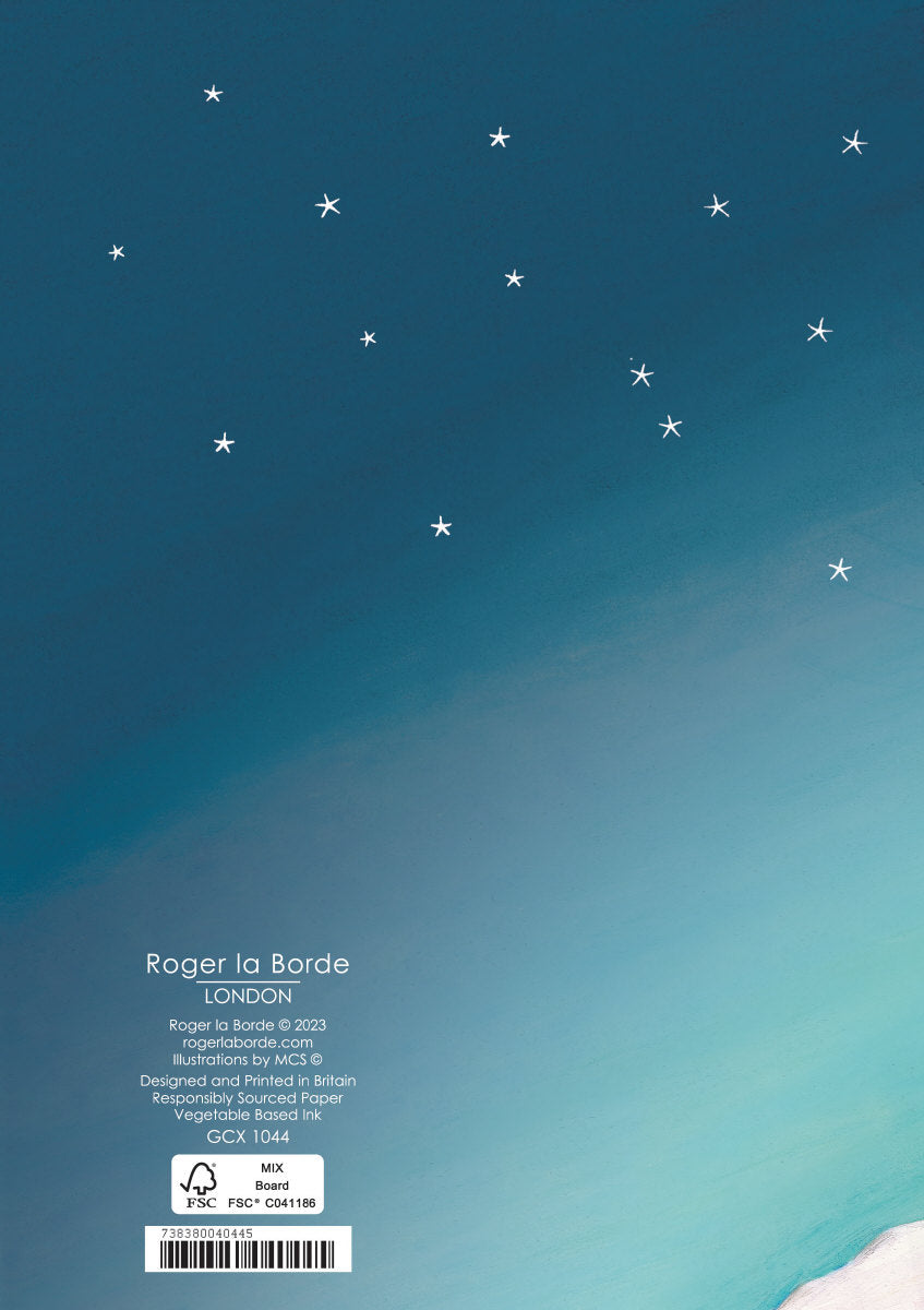 Roger la Borde Christmas Tree Standard Christmas Card featuring artwork by MCS