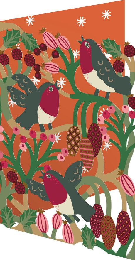 Roger la Borde Christmas Chorus Lasercut Card featuring artwork by Monika Forsberg