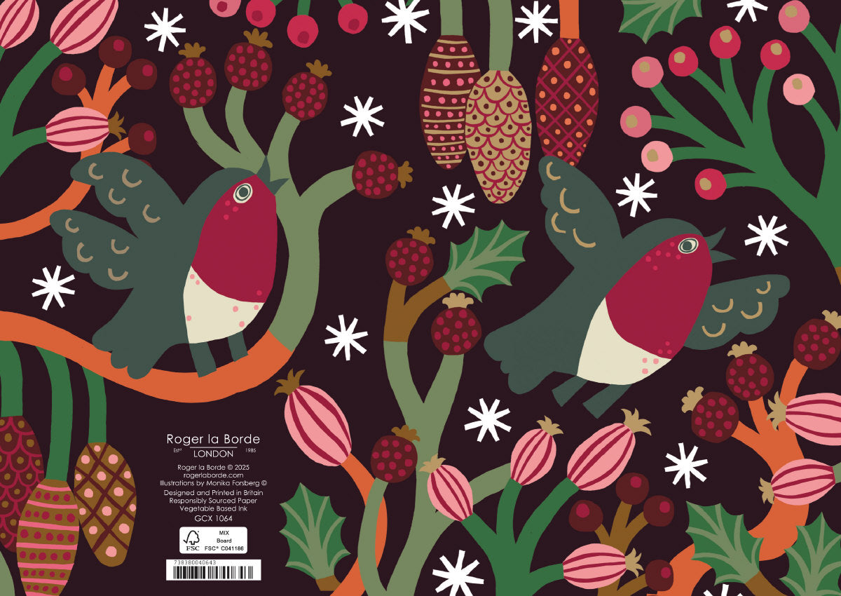 Roger la Borde Christmas Chorus Standard Card featuring artwork by Monika Forsberg