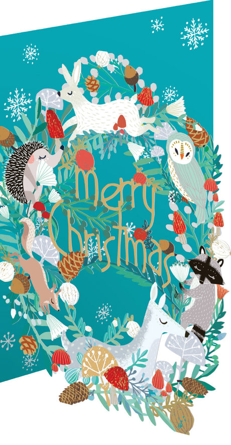 Roger la Borde Snowy Sanctuary Lasercut Card featuring artwork by Antoana Oreski
